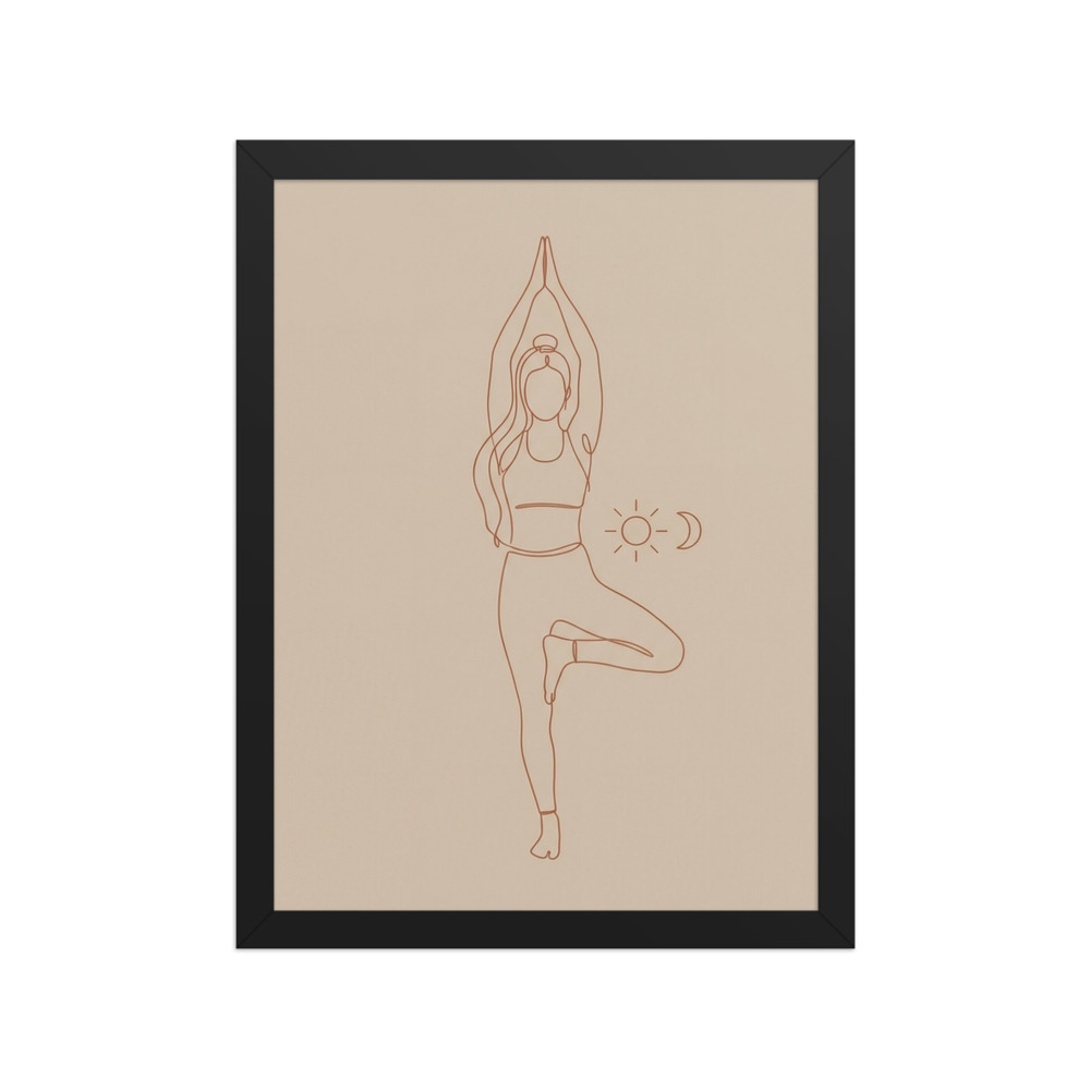 Yoga Tree Pose Line Art