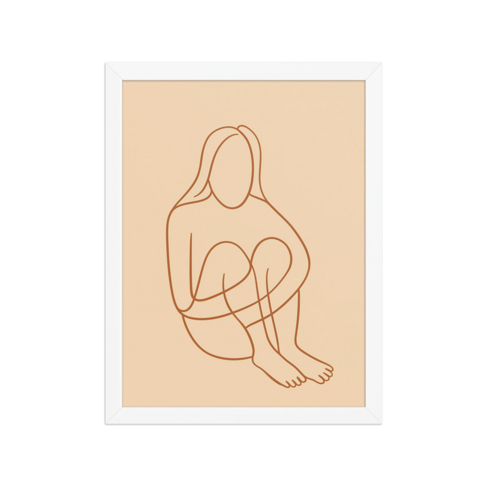 Seated Woman Art Print, minimalist line art, modern boho decor, bedroom wall art, thoughtful gift for a design lover