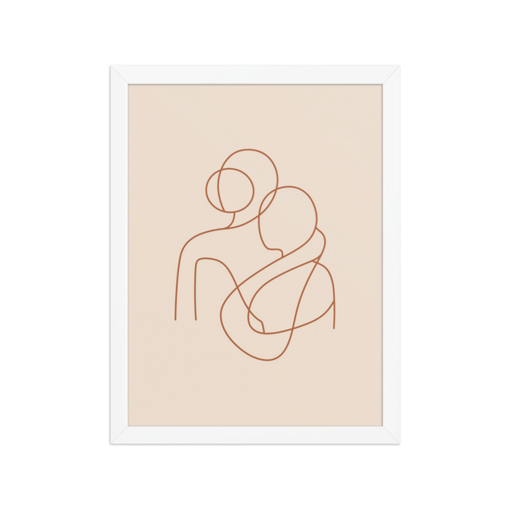 Intertwined Figures Art Print, minimalist line art, modern boho decor, bedroom or studio, gift for design lovers