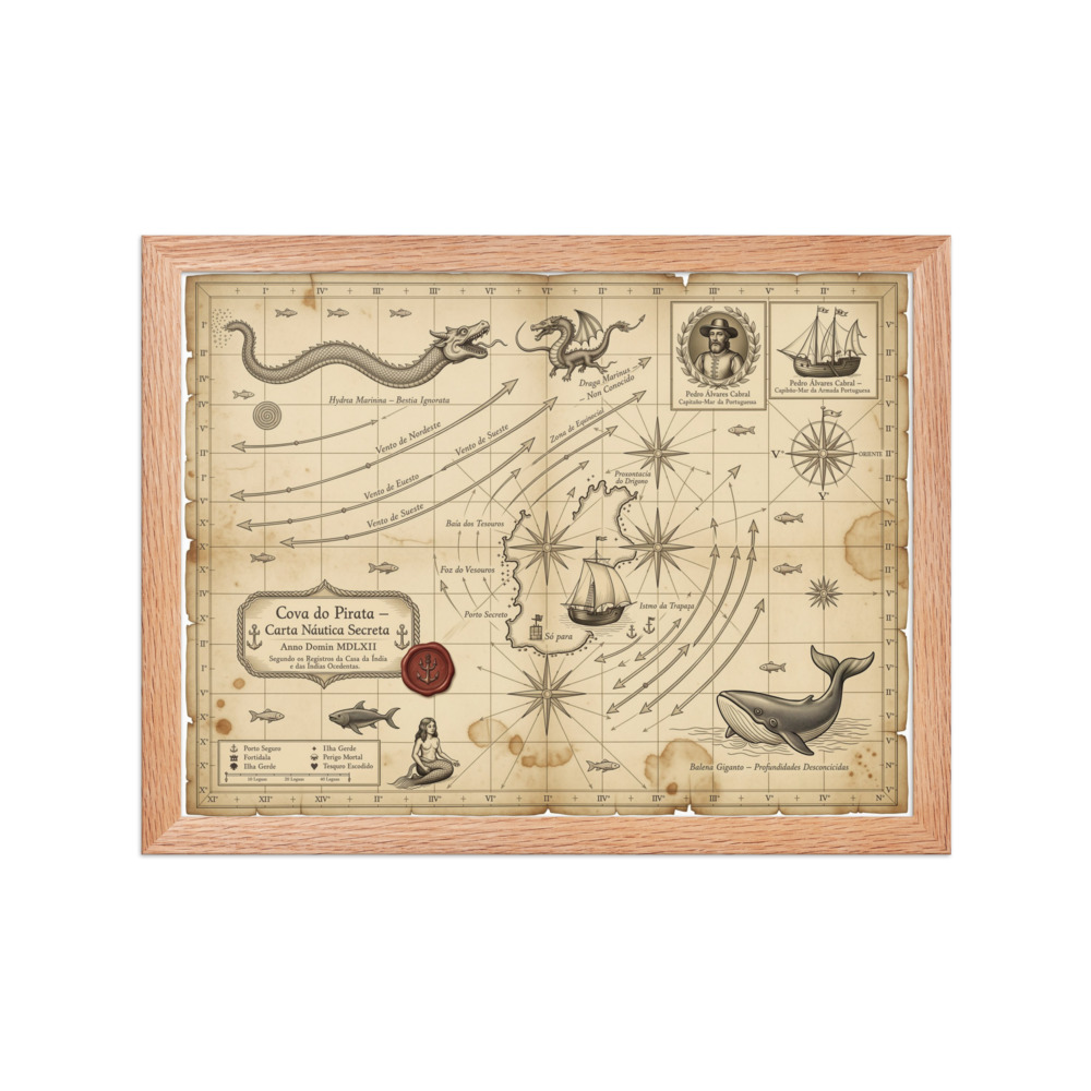 Pirate Cove Secret Map Art Print, vintage nautical wall art, study decor, maritime gift for nautical enthusiasts
