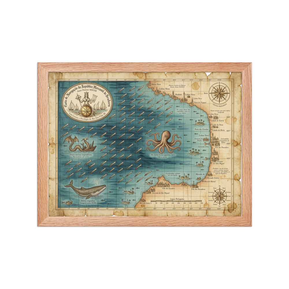 Seaborn Merchant Republic Art Print, vintage nautical map, study wall decor, coastal home, gift for history lovers
