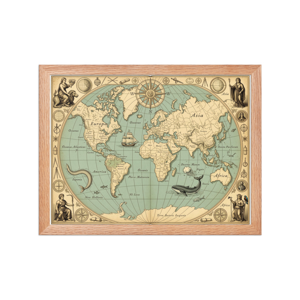 Antique Decorative World Map
