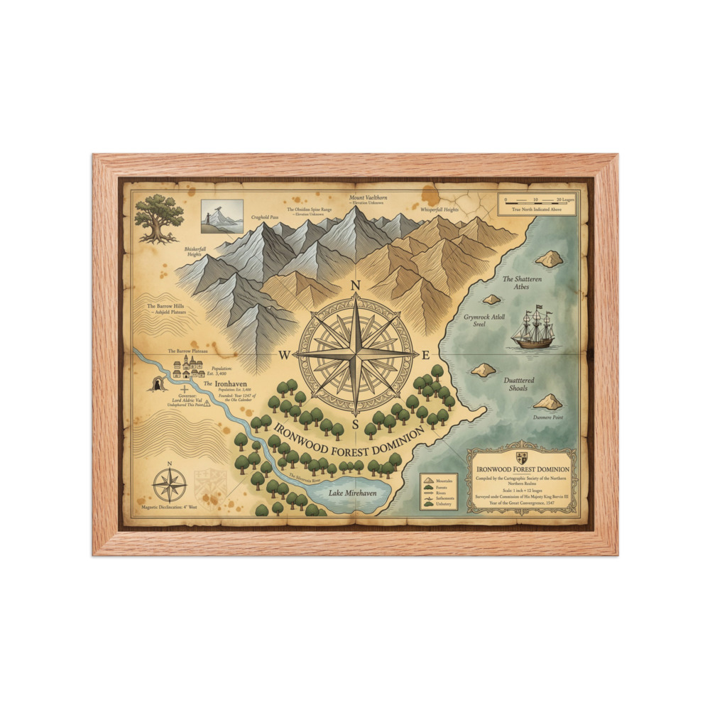 Pirate Cove Art Print, vintage map decor, home office wall art, adventure-themed artwork, gift for exploration fans