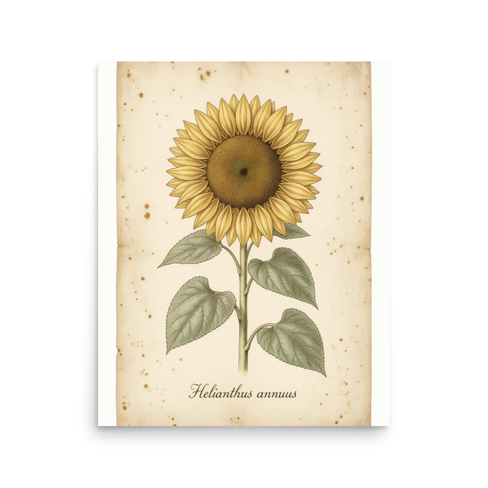 Sunflower — Vintage Botanical Print