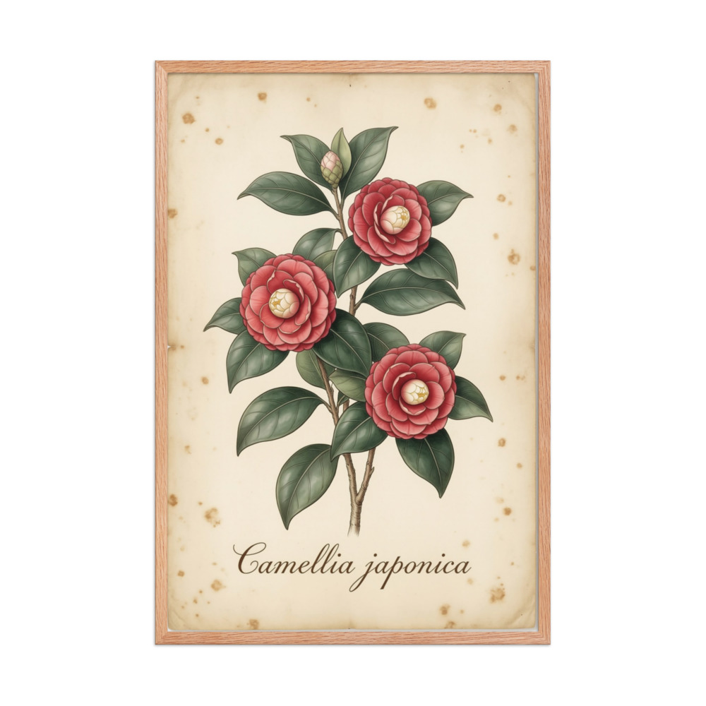 Camellia — Vintage Botanical Print