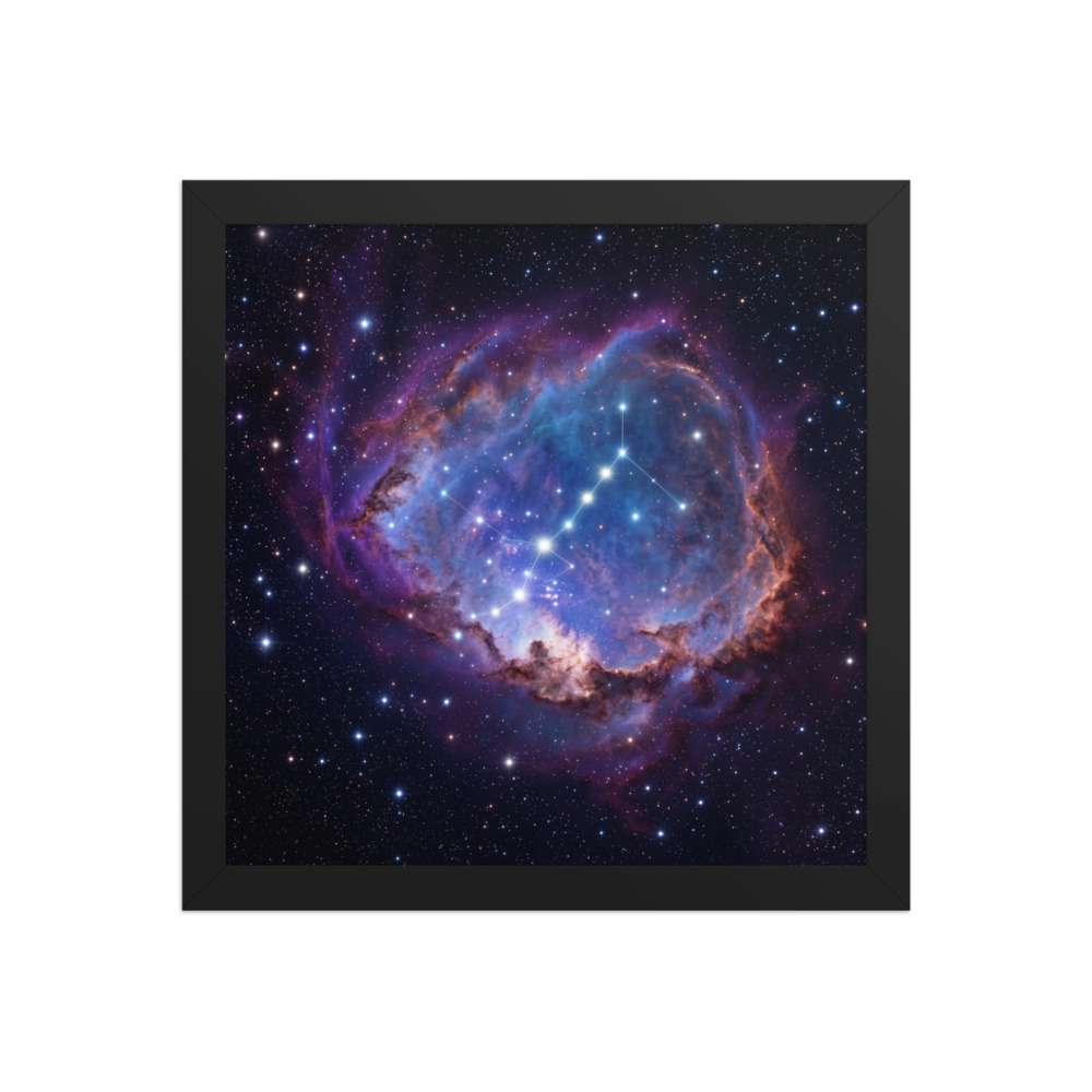 Lyra Constellation Art Print, starry night wall art, modern living room decor, study and office decor, astronomy gift