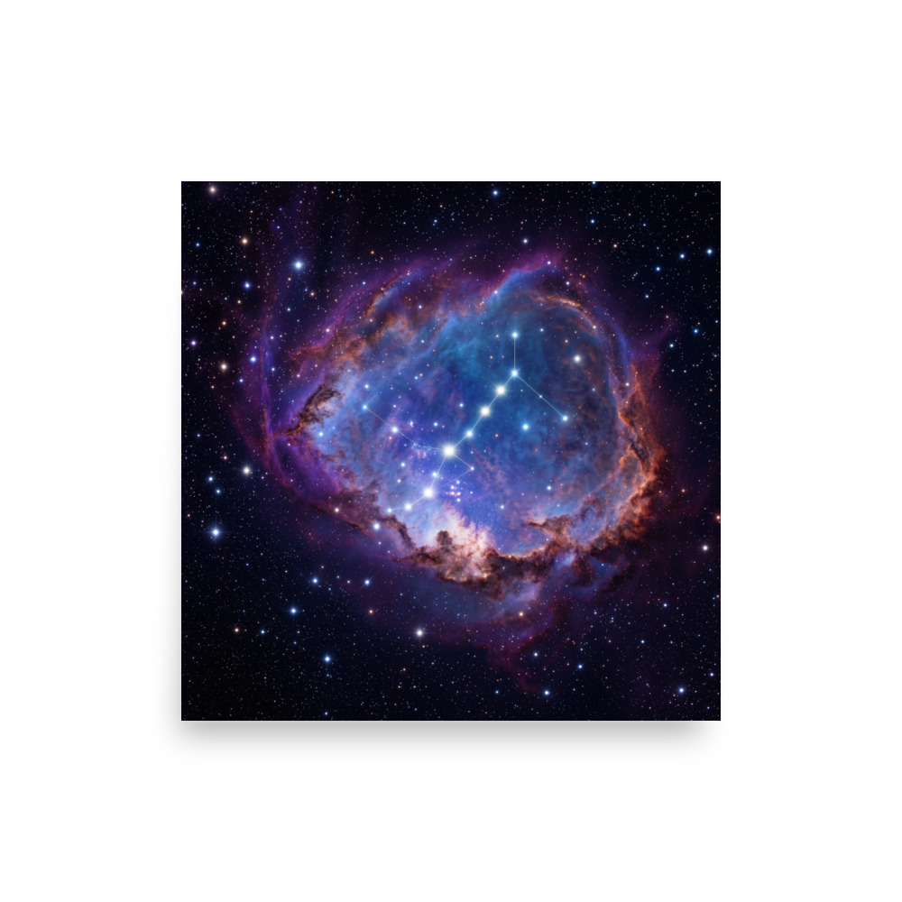 Lyra Constellation Art Print, starry night wall art, modern living room decor, study and office decor, astronomy gift