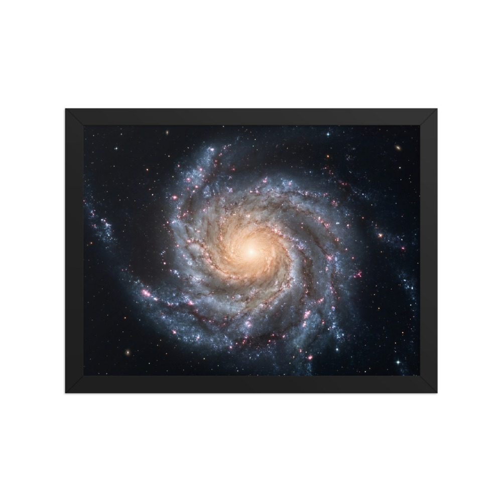 Face-on Spiral Galaxy Art Print, photorealistic space art, astronomy wall decor, living room accent, gift for stargazers