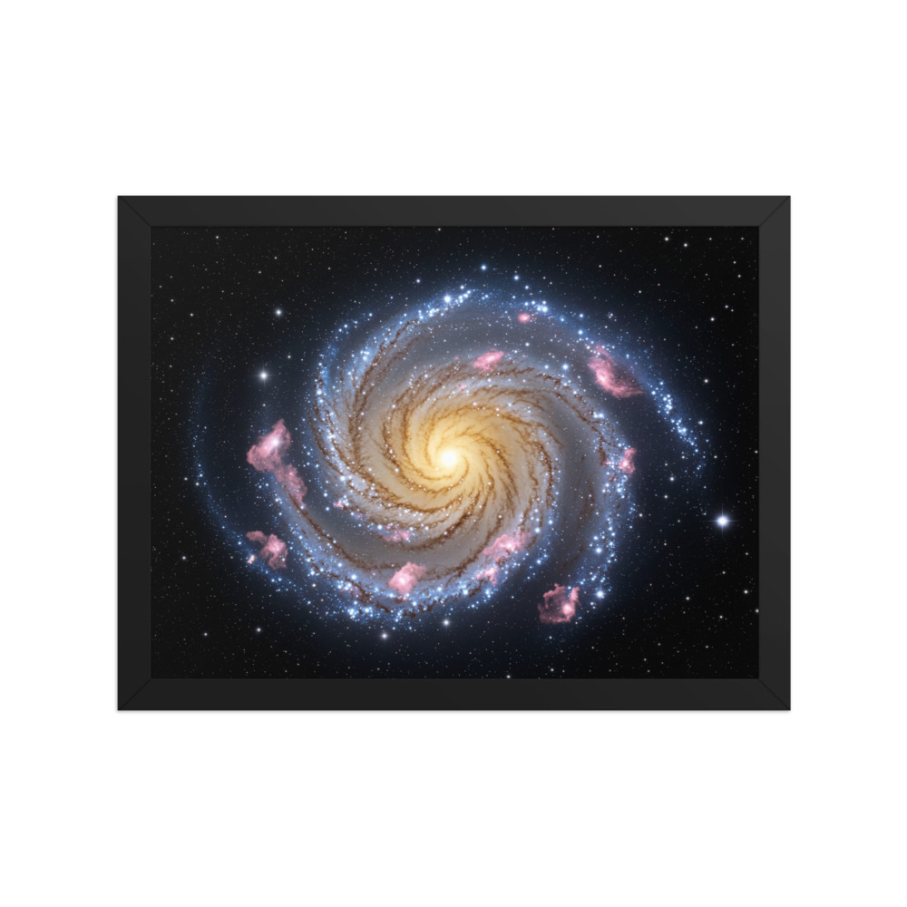 Pinwheel Galaxy Art Print, Hubble-inspired space art, galaxy wall decor, bedroom or office decor, space lover gift