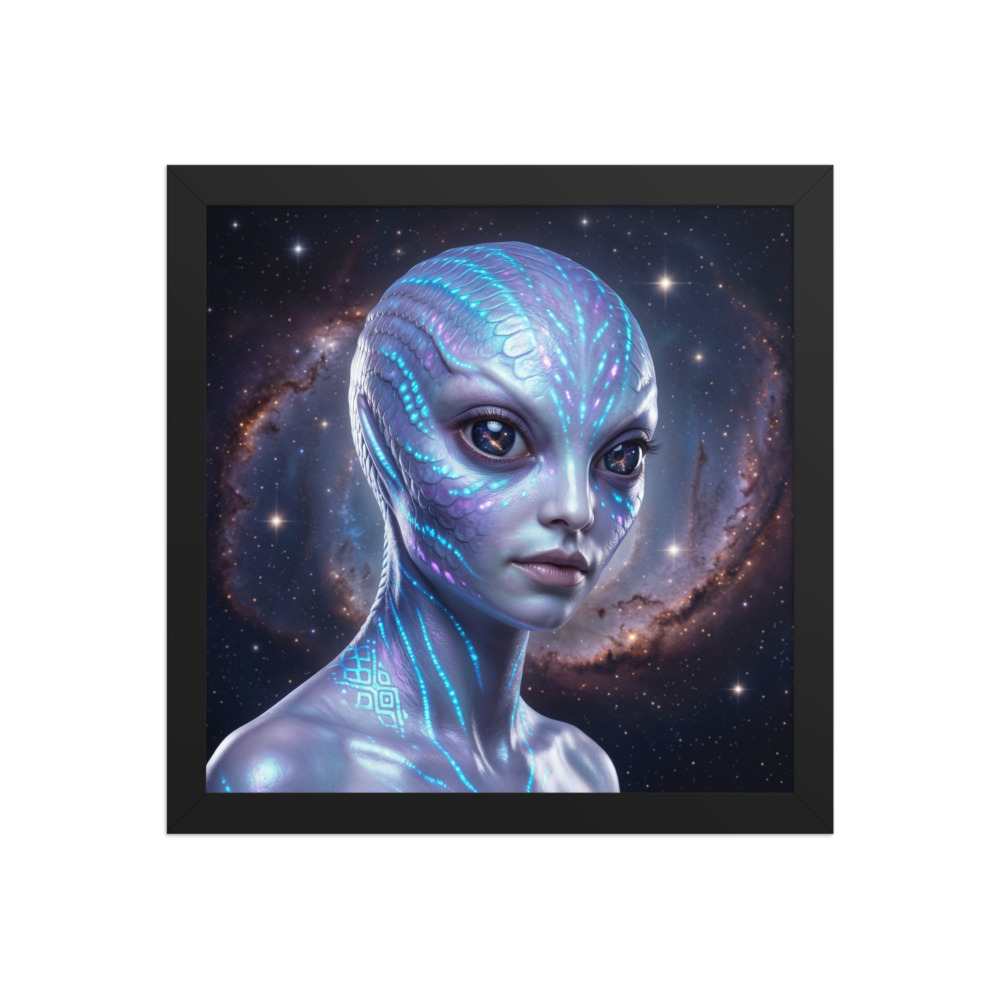 Iridescent Aquatic Alien Art Print, surreal space wall art, sci-fi bedroom decor, gift for fantasy art lovers