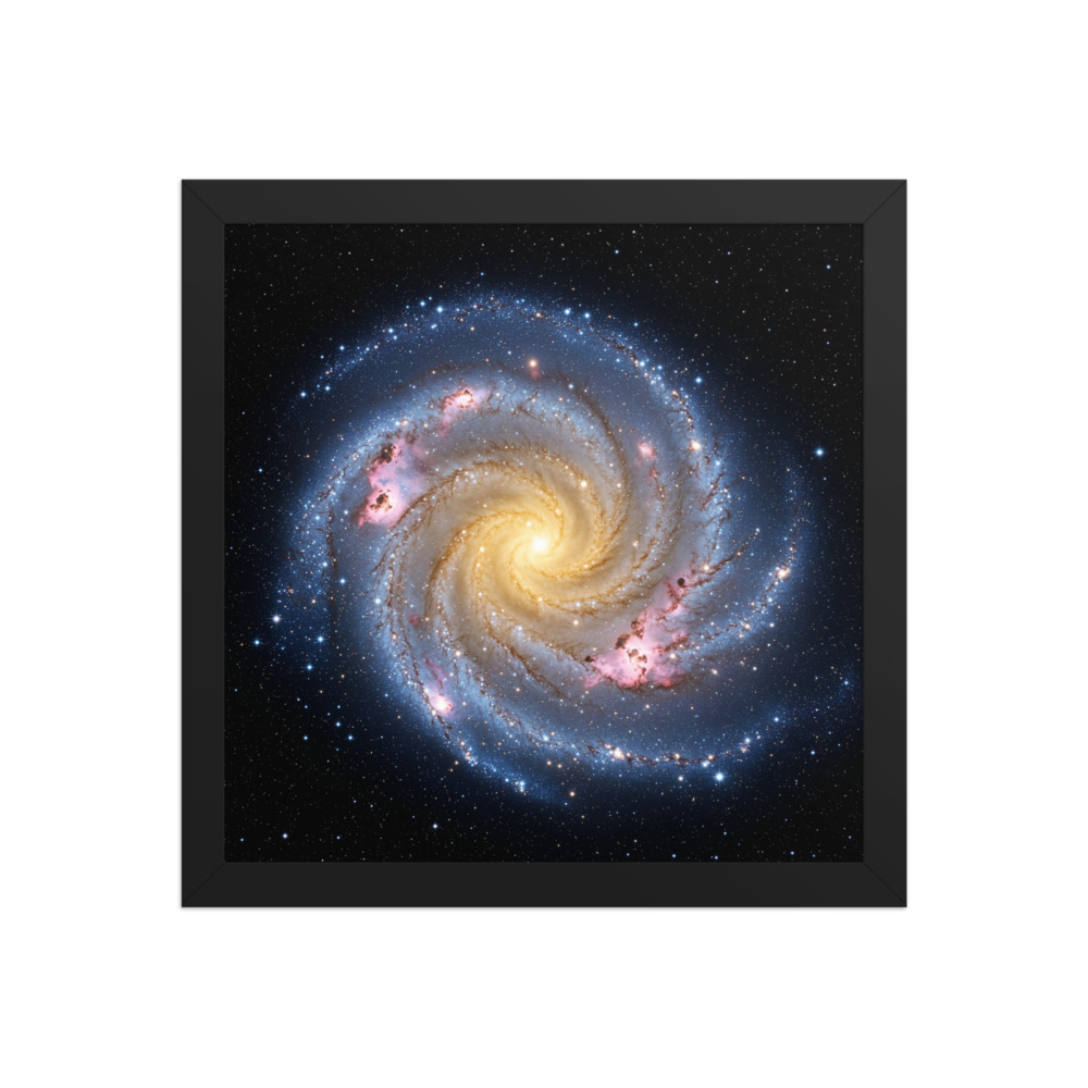 Milky Way Spiral Galaxy Art Print, photorealistic space art, bedroom wall decor, astronomy gift, celestial office decor