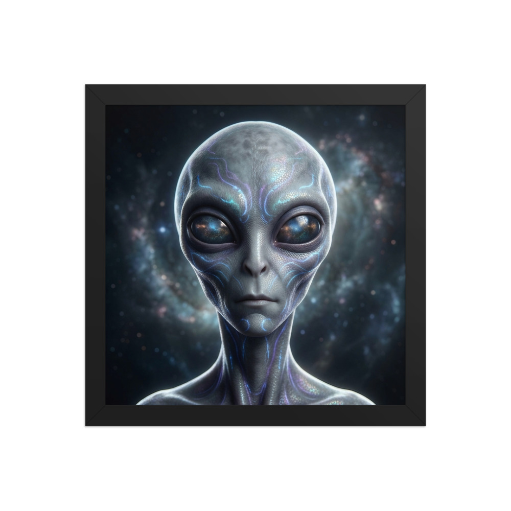 Alien Beings Art Print, photorealistic sci-fi portrait, bedroom wall decor, cosmic decor, gift for space art lovers and sci-fi fans
