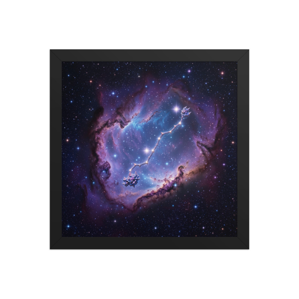 Draco Constellation Art Print, celestial realism and line art, nursery and home office decor, astronomy enthusiast gift