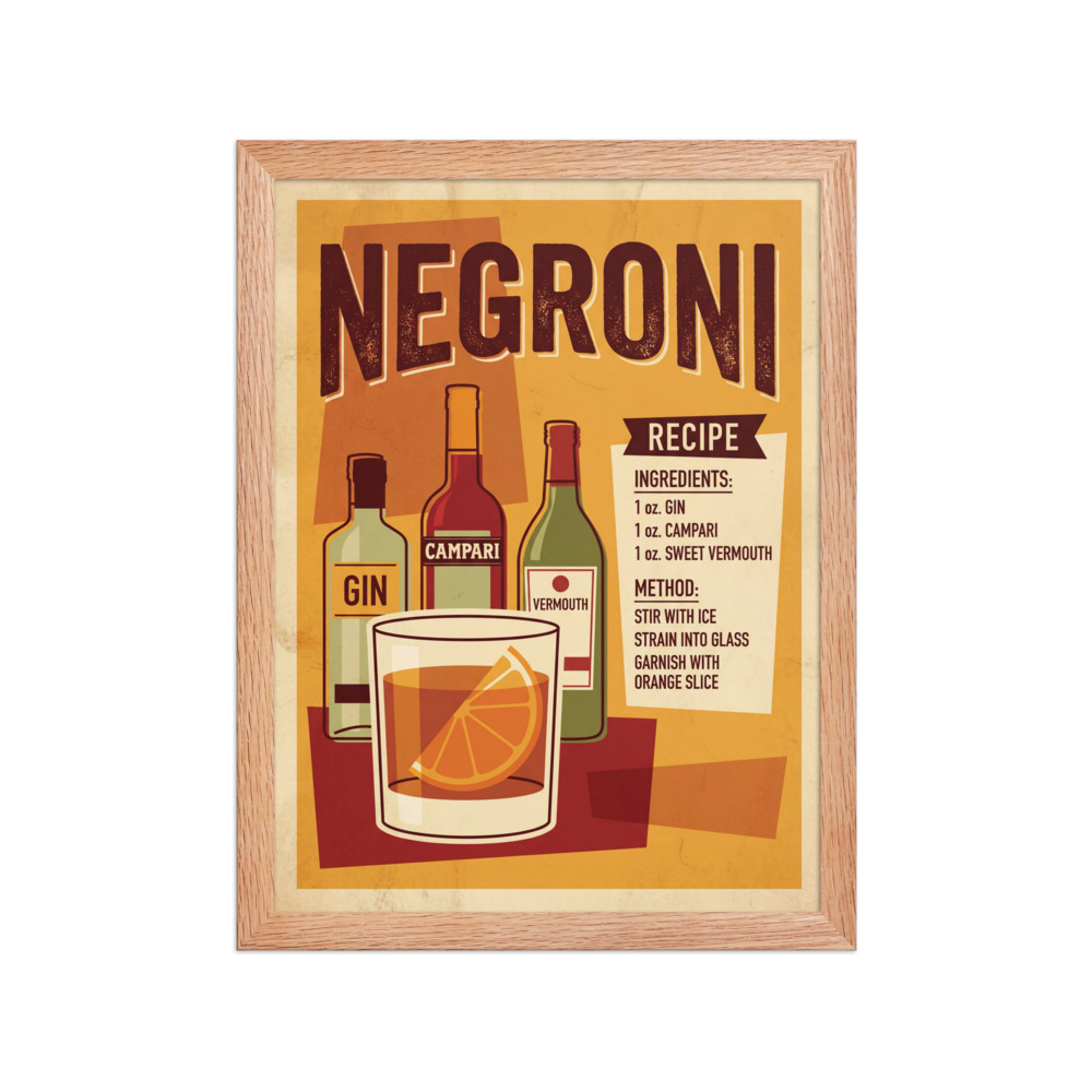 Negroni Recipe Poster
