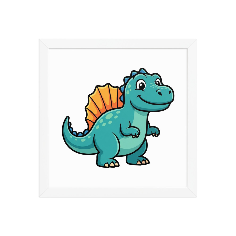 Spinosaurus Art Print, cartoon dinosaur decor, nursery wall art, playroom decoration, gift for young dinosaur fans