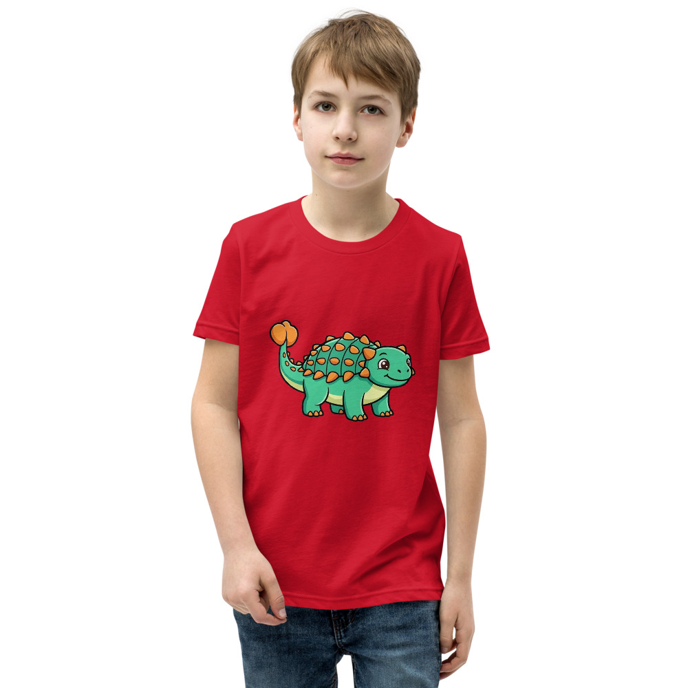 Ankylosaurus Kids' T-Shirt, cartoon dinosaur tee, everyday playwear, birthday gift for young dinosaur enthusiasts