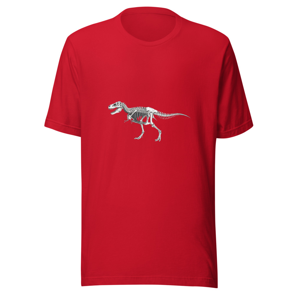Tyrannosaurus Skeleton T-Shirt, dinosaur graphic tee, casual streetwear, prehistoric creature gift, gift for dinosaur enthusiasts