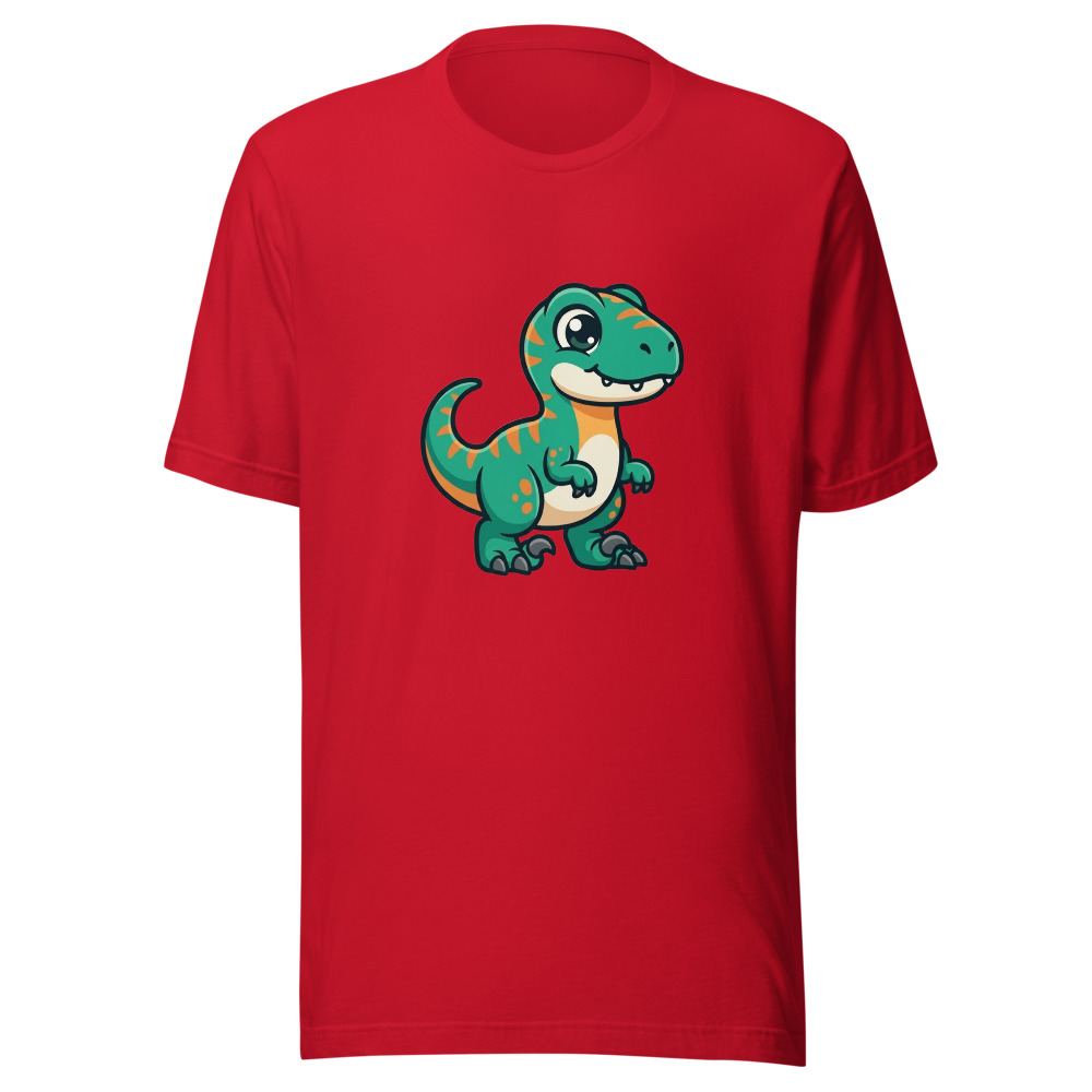 Velociraptor T-Shirt, cute cartoon dinosaur graphic tee, casual everyday outfit, unisex tee, dino lover gift idea