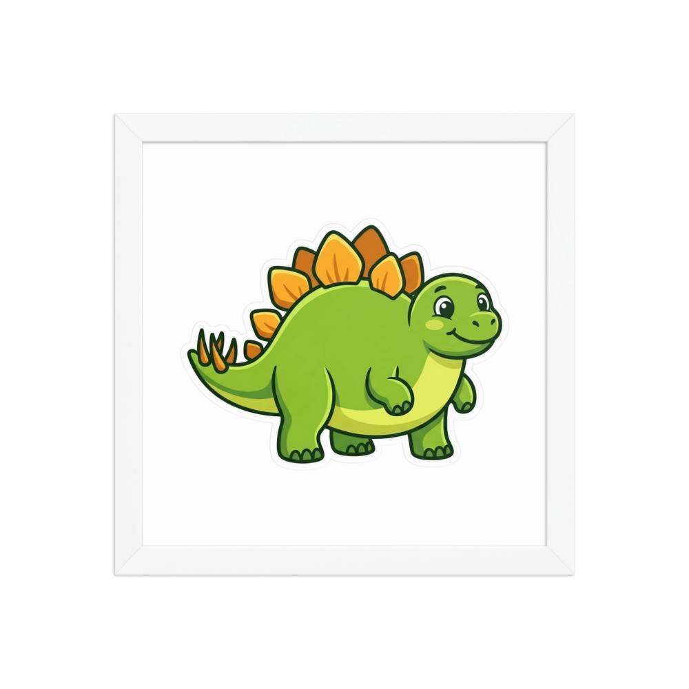Stegosaurus Art Print, cartoon dinosaur wall art, kids room decor, dinosaur gift for children, enhanced matte paper