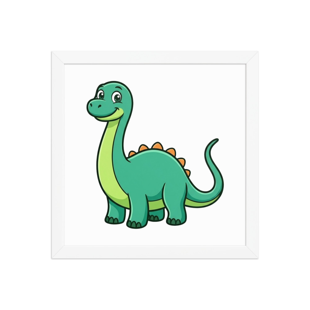 Diplodocus Art Print, cartoon dinosaur wall art, children’s room decor, playroom decoration, birthday gift for kids