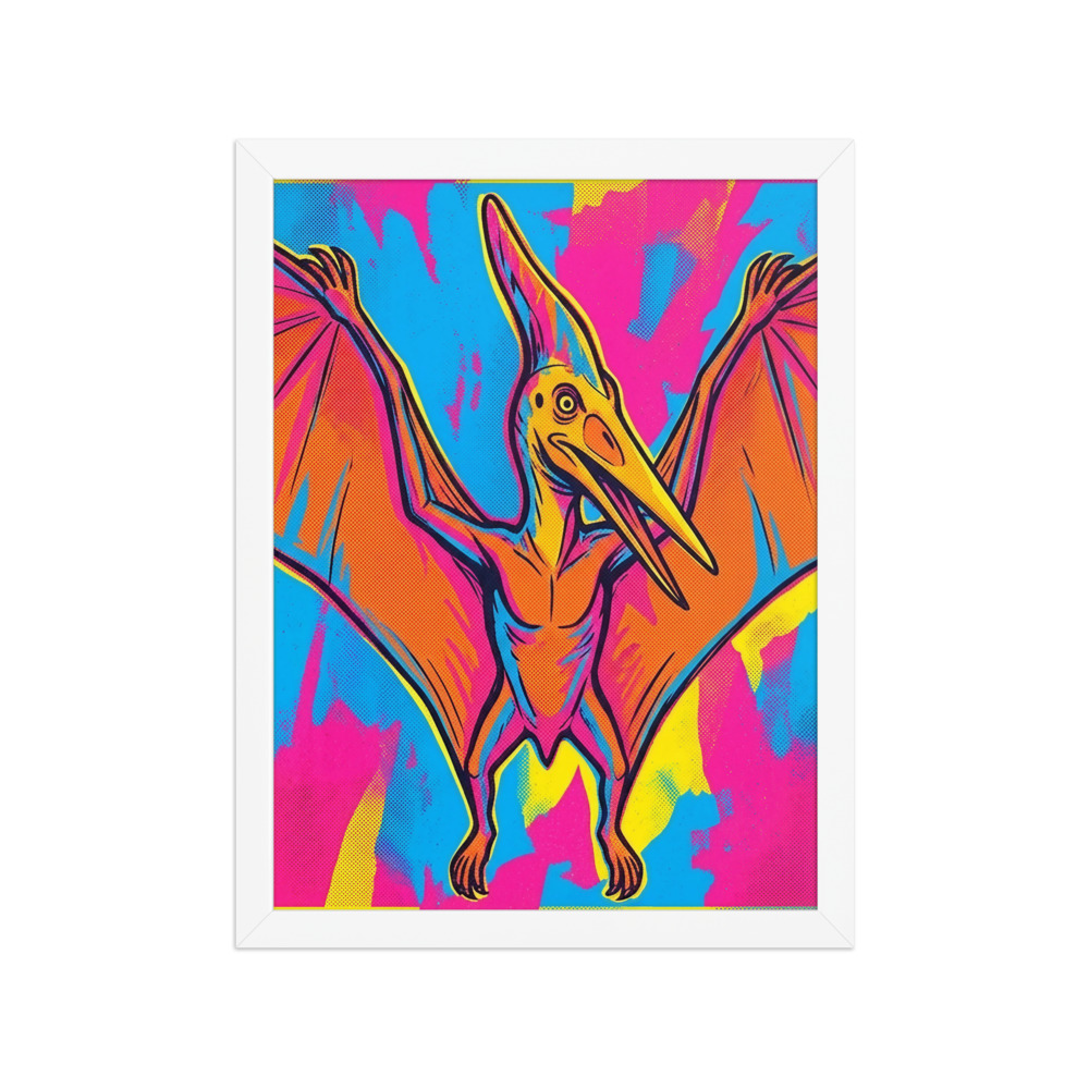 Pteranodon Pop Art Art Print, Warhol-inspired dinosaur wall art, colorful kids room decor, dinosaur gift for pop art fans