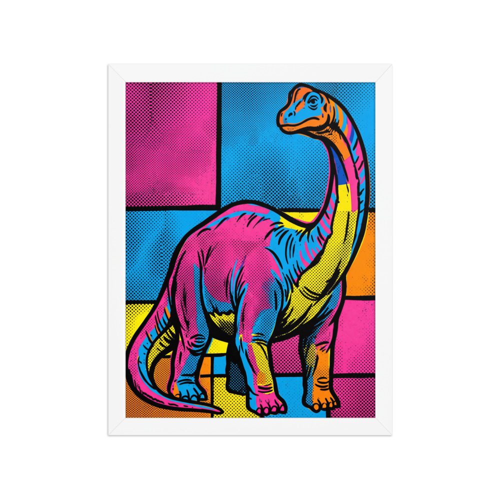 Brontosaurus Art Print, Andy Warhol-inspired pop art, dinosaur decor, playroom wall art, gift for dinosaur lovers