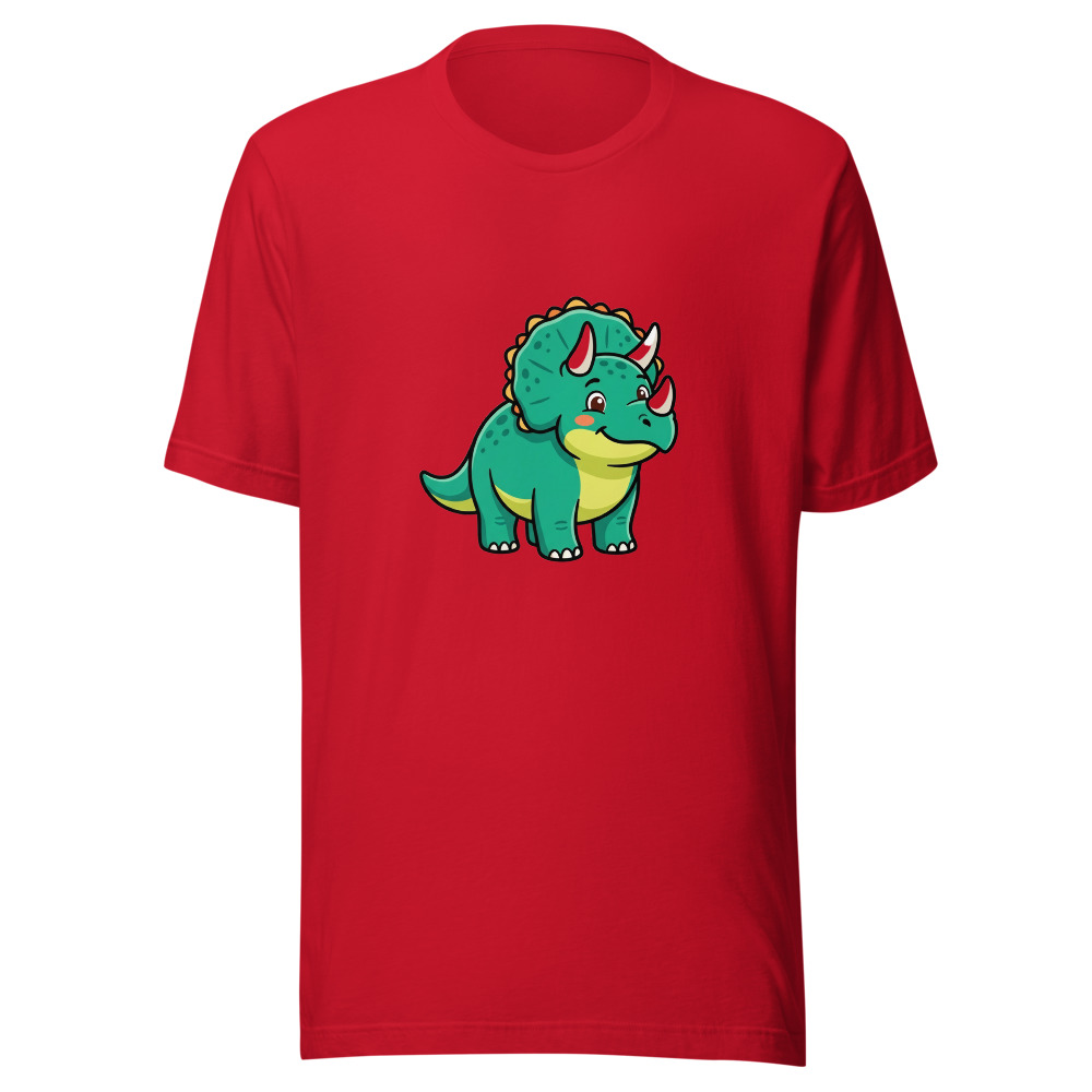 Triceratops T-Shirt, playful dinosaur graphic tee, soft cotton casual shirt, everyday wear for dino fans, dinosaur lover gift