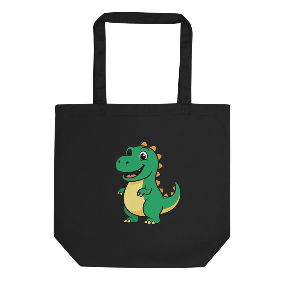 Tyrannosaurus Rex Tote Bag, cartoon dinosaur gift, whimsical market bag, organic cotton tote, everyday errands