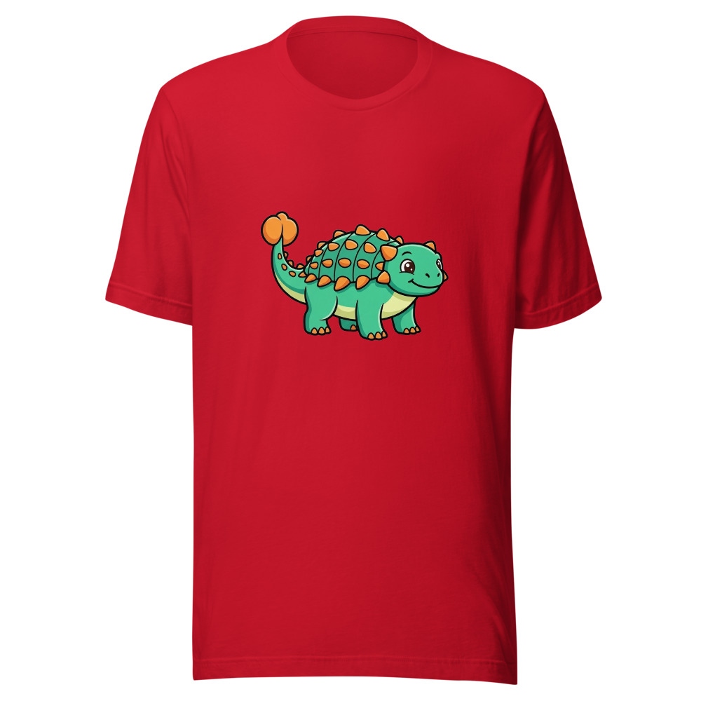Ankylosaurus T-Shirt, cute cartoon dinosaur tee, unisex cotton shirt, dinosaur lover gift, casual everyday outfit