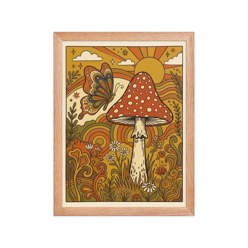 Toadstool & Butterfly