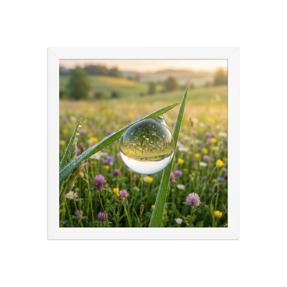 Water Drop Refraction Art Print, nature-inspired wall art, living room decor, water light art, gift for nature lovers