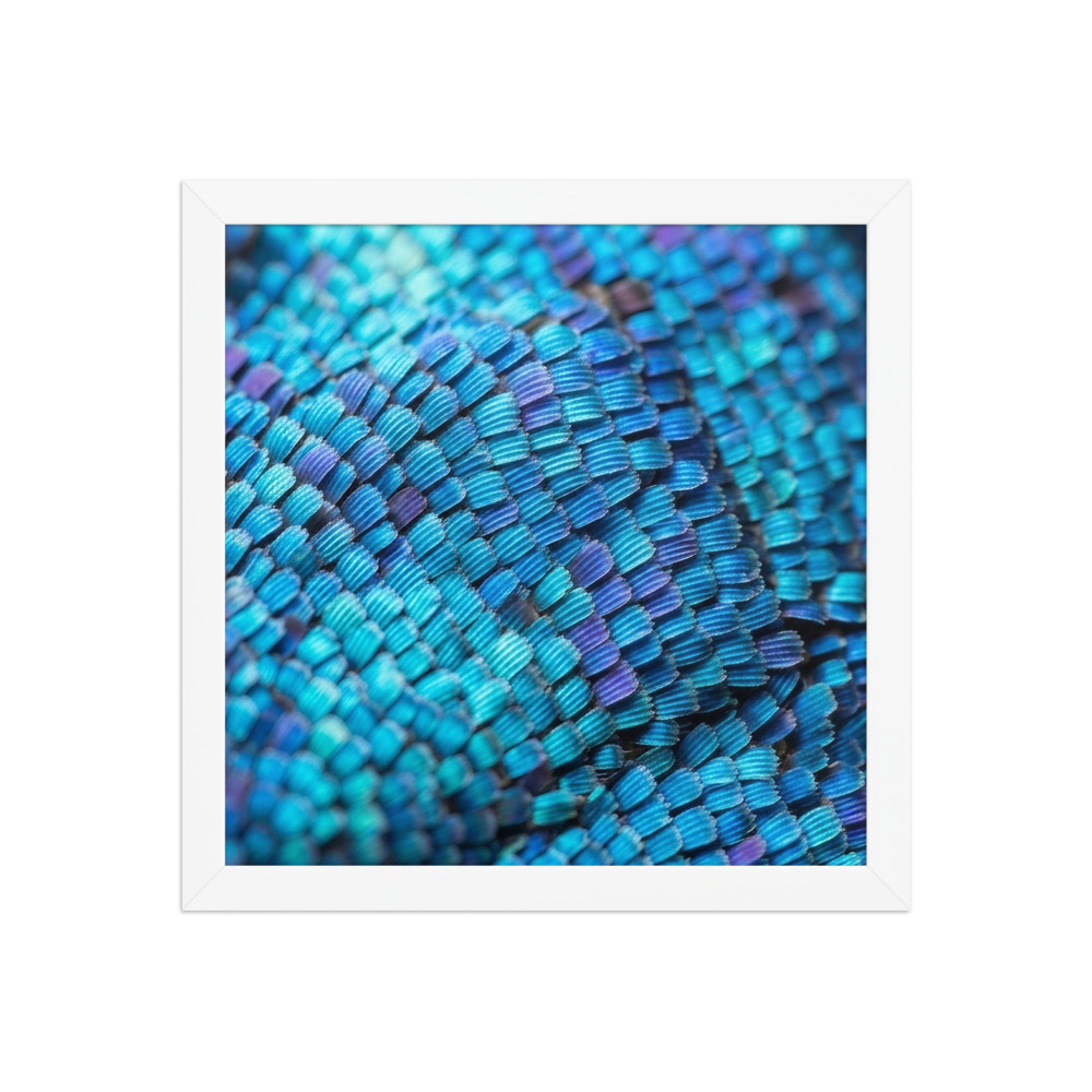 Iridescent Morpho Butterfly Wing Scales Art Print, abstract nature wall art, macro photography decor, gift for butterfly lovers