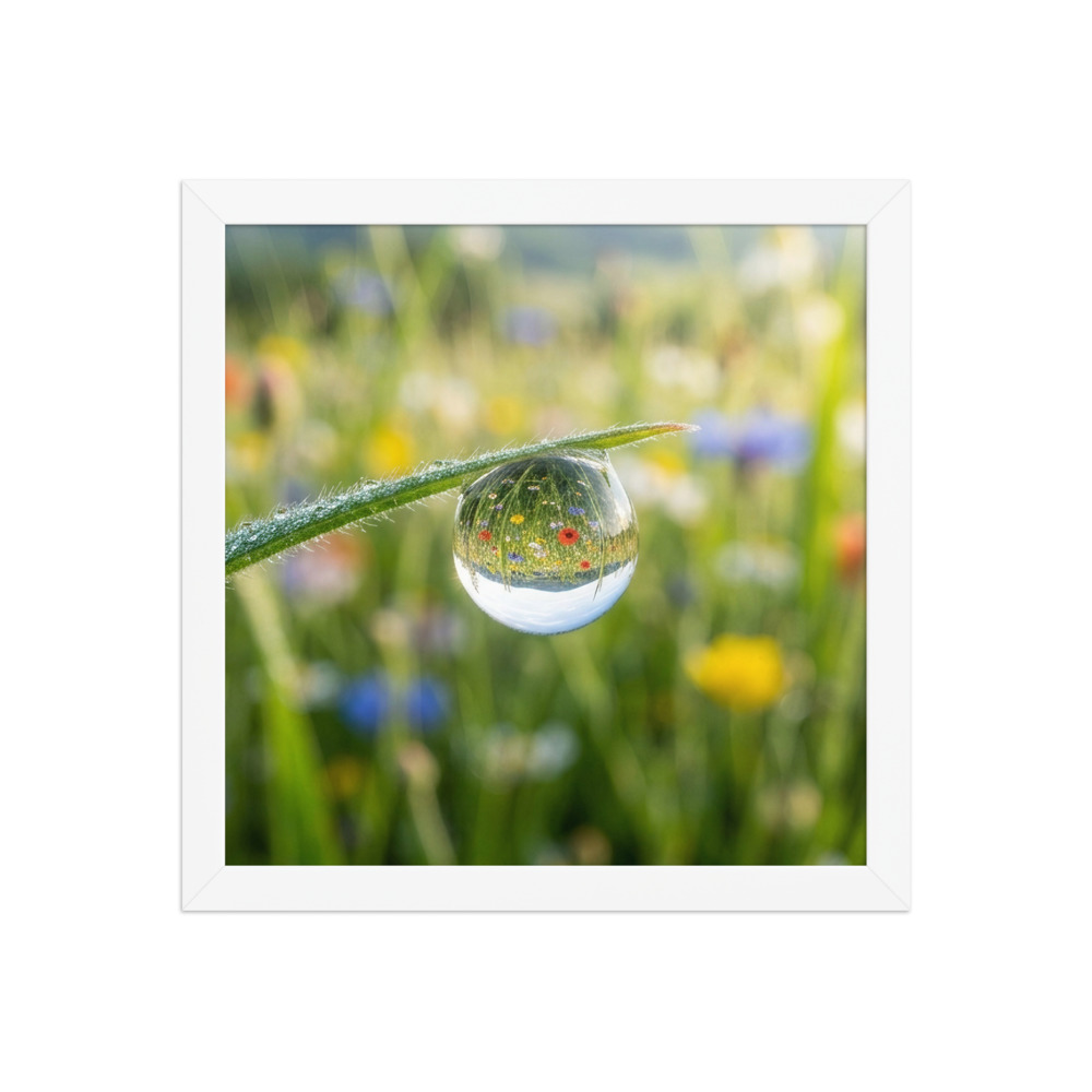 Dewdrop Meadow Art Print, nature wall art, soft calming home decor, gift for nature lovers, enhanced matte paper
