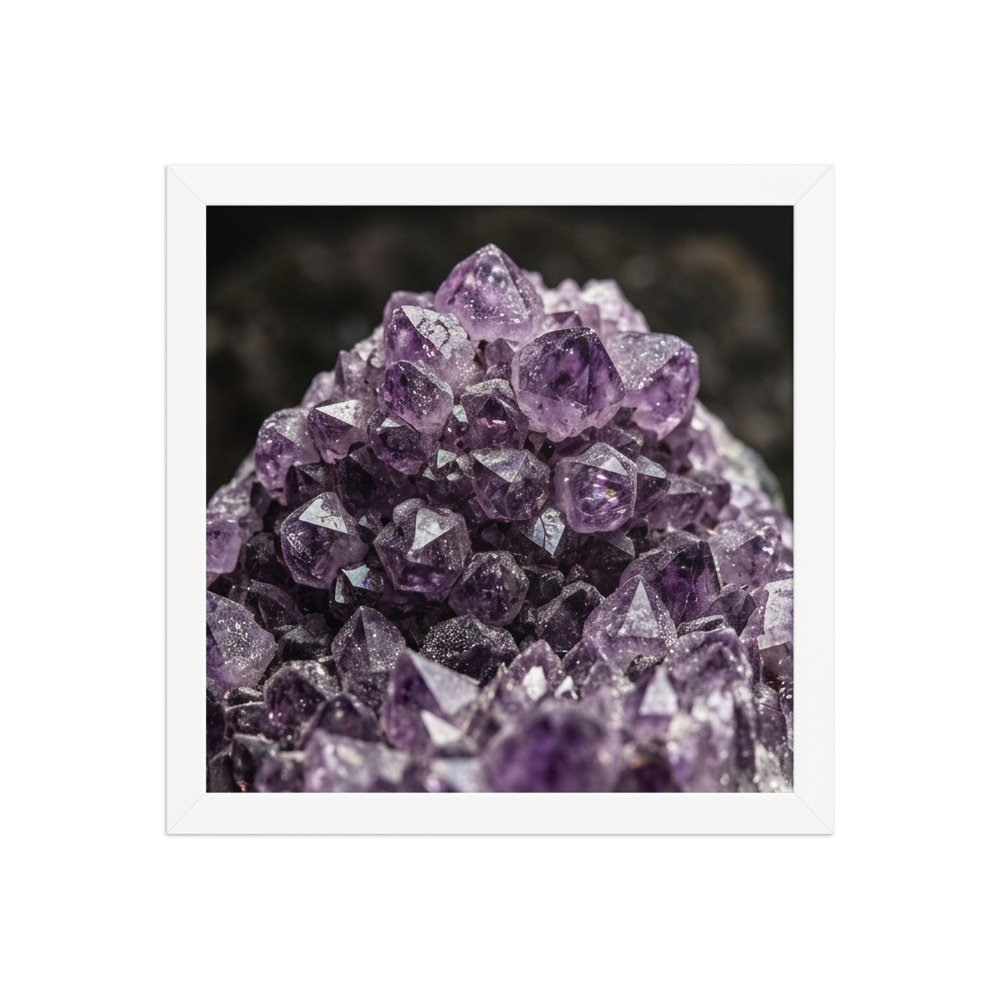 Amethyst Geode Art Print, scientific macro photography, crystal wall decor, bedroom accent, nature lover gift idea