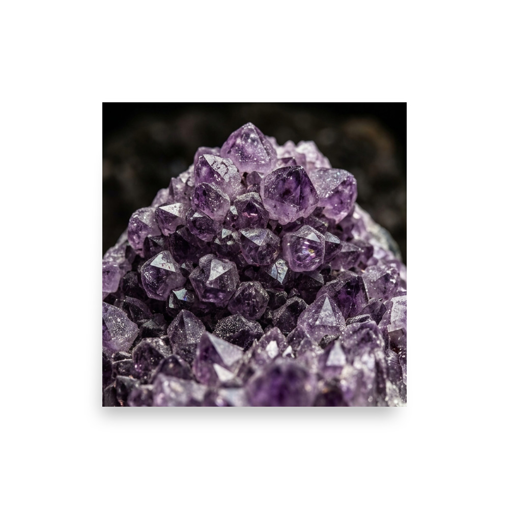 Amethyst Geode Art Print, scientific macro photography, crystal wall decor, bedroom accent, nature lover gift idea