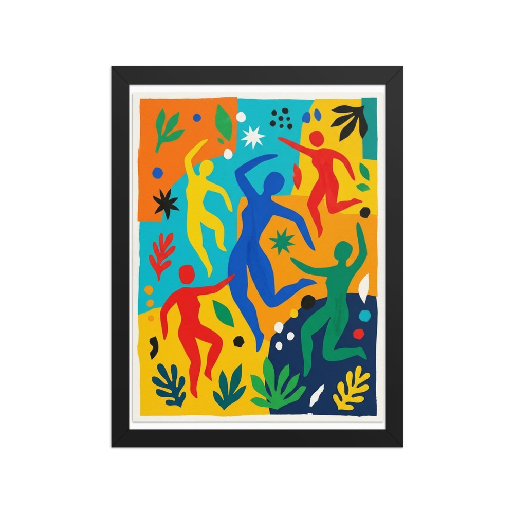 Dancing Figures Art Print, Matisse-inspired abstract, bold colorful wall art, modern living room decor, creative gift for art lovers