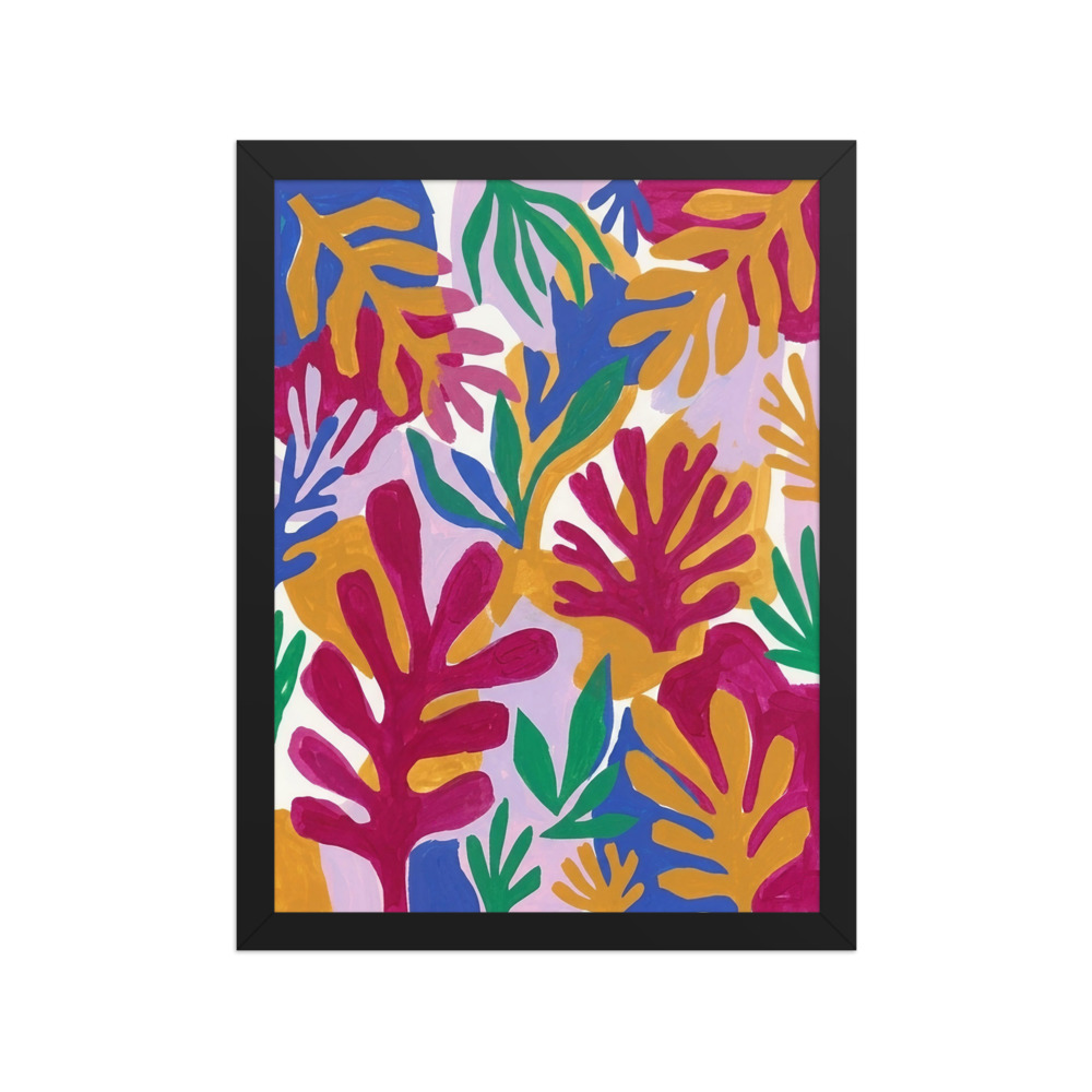 Matisse-inspired abstract cut-out art print, botanical wall art, modern gallery decor, playful gift for design lovers