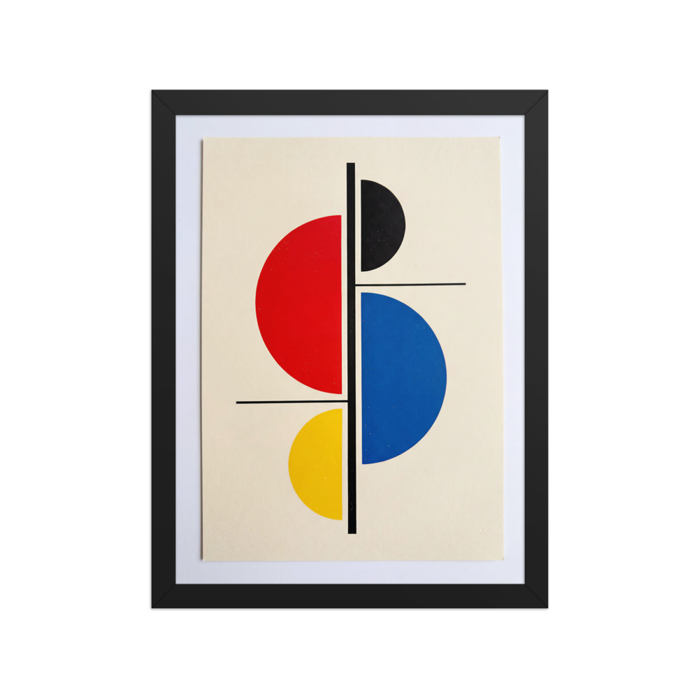 Bauhaus geometric art print, minimalist modernist wall art, colorful living room decor, 1920s design gift for art lovers