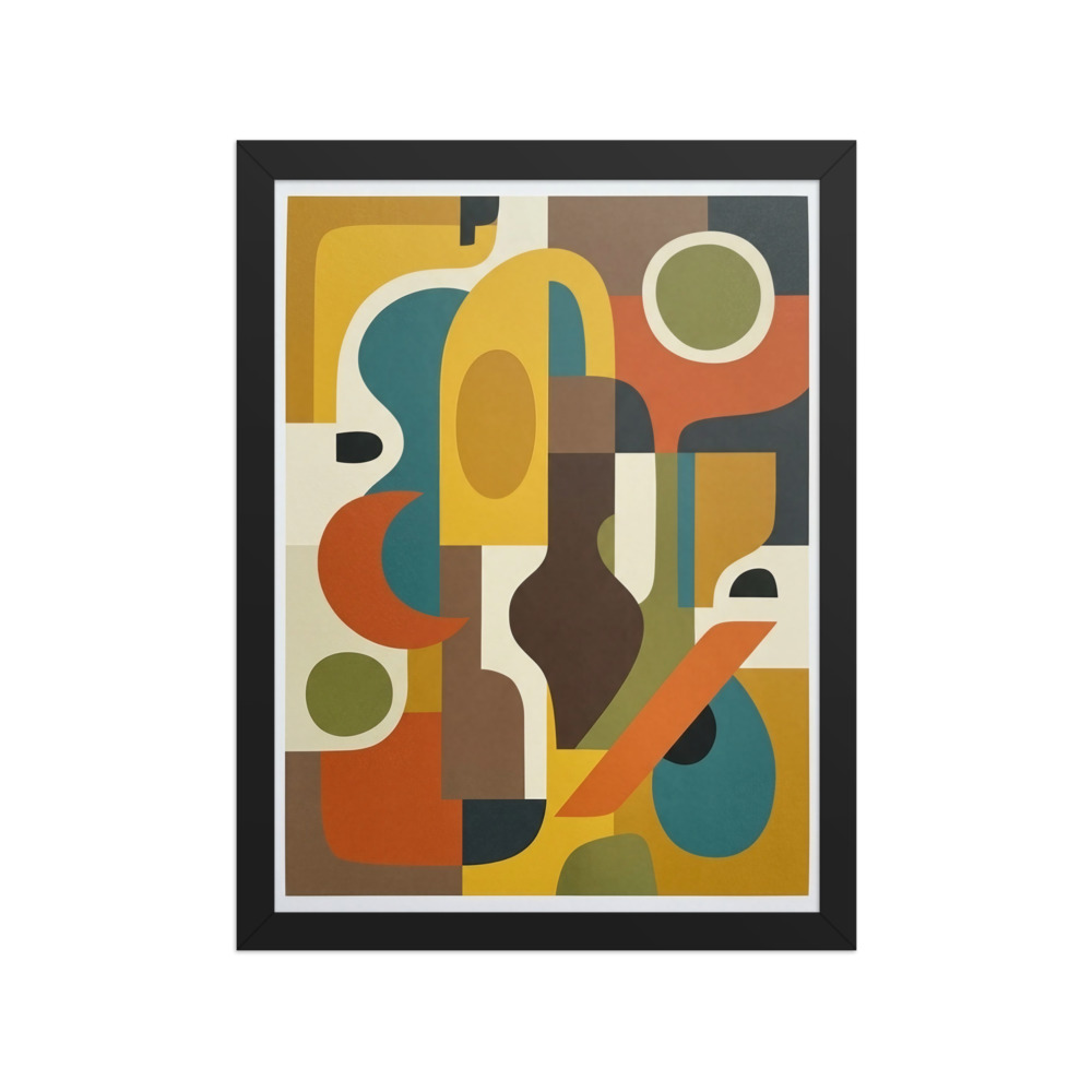 Organic Shapes Composition Art Print, mid-century modern abstract, minimalist home decor, gift for modern design lovers