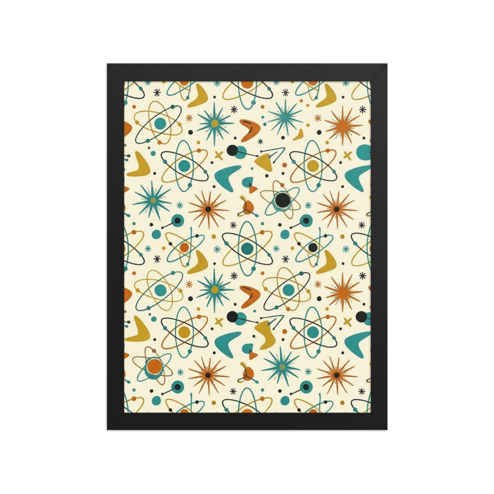 Atomic Molecule Cluster Art Print, mid-century modern decor, retro living room art, 1950s design gift, atomic age style