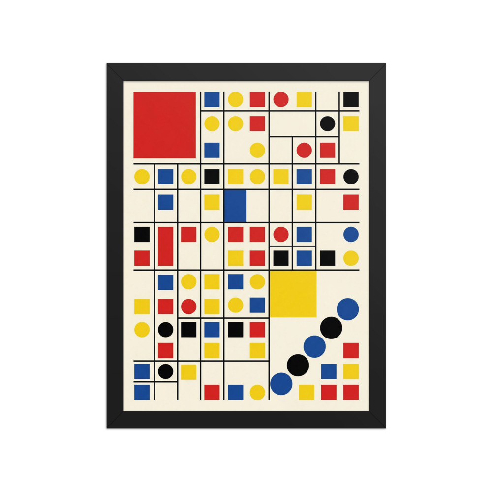 Bauhaus geometric art print, minimalist modernist decor, colorful wall art for living rooms, gift for design lovers