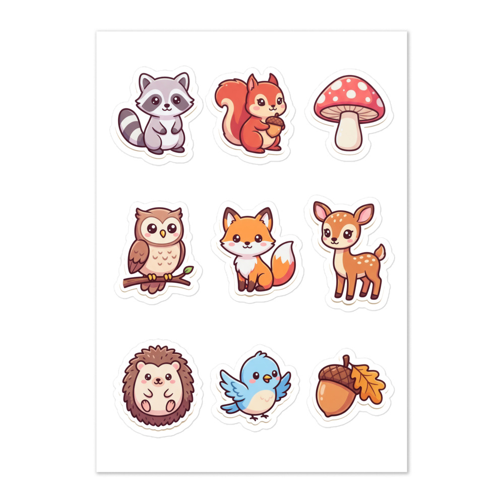Cozy Forest Friends Sticker Sheet