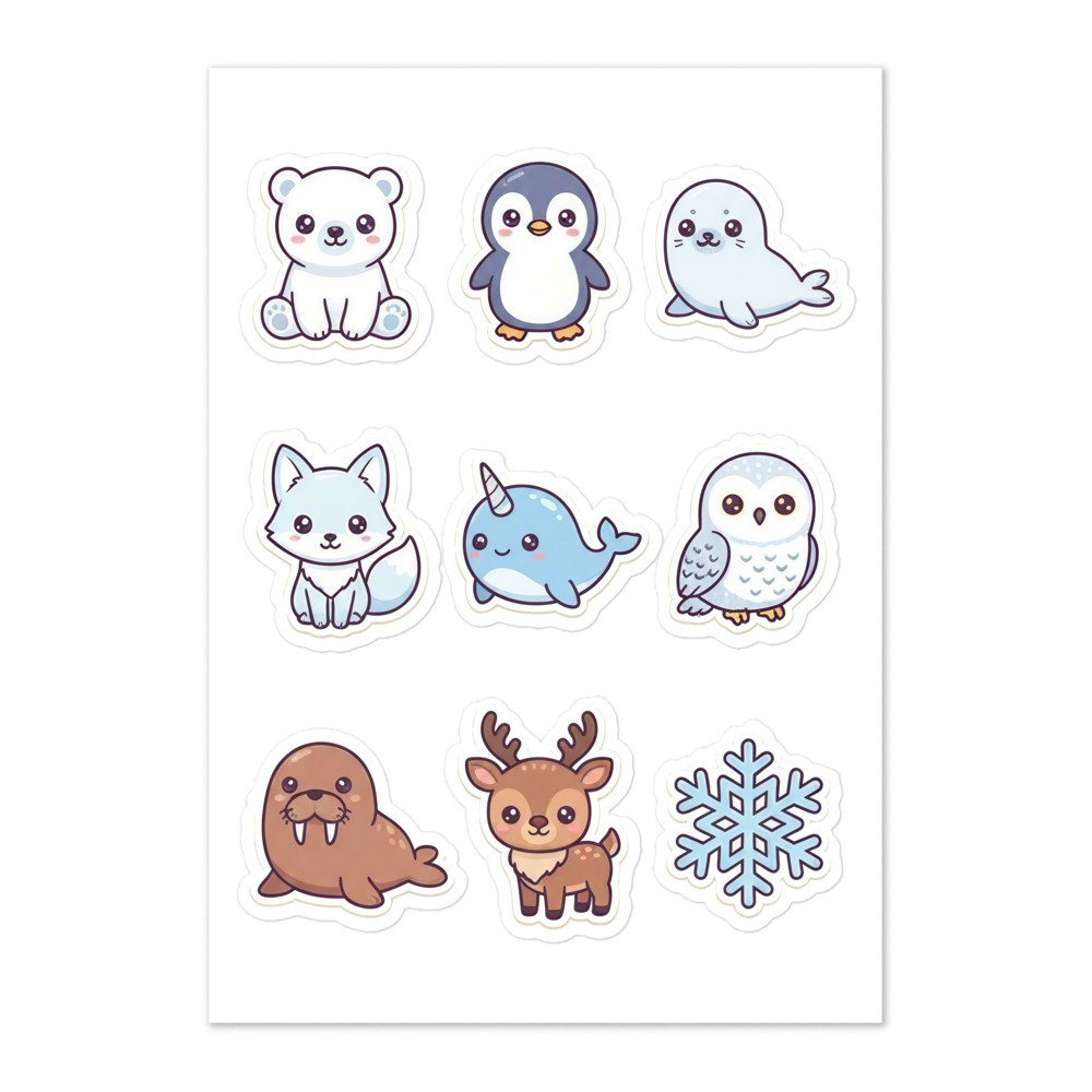 Cozy Arctic Pals Sticker Sheet