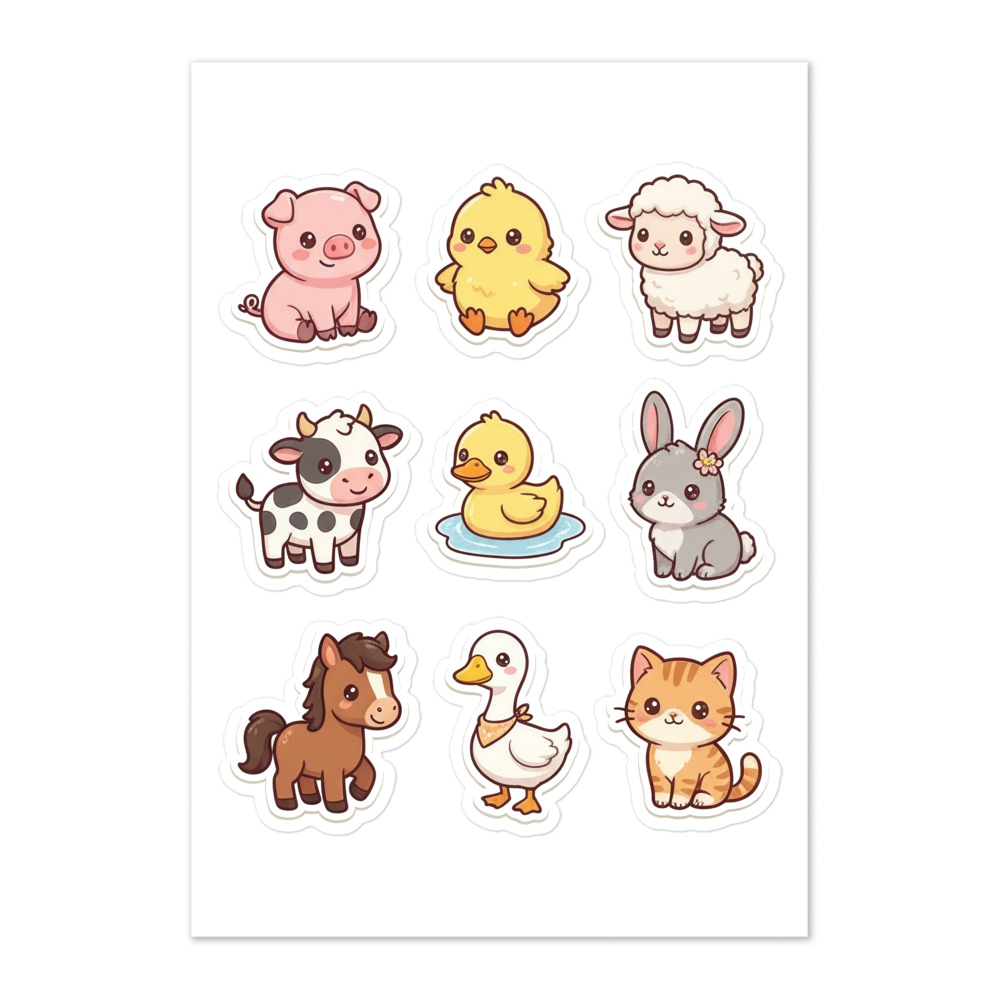 Cozy Farm Babies Sticker Sheet