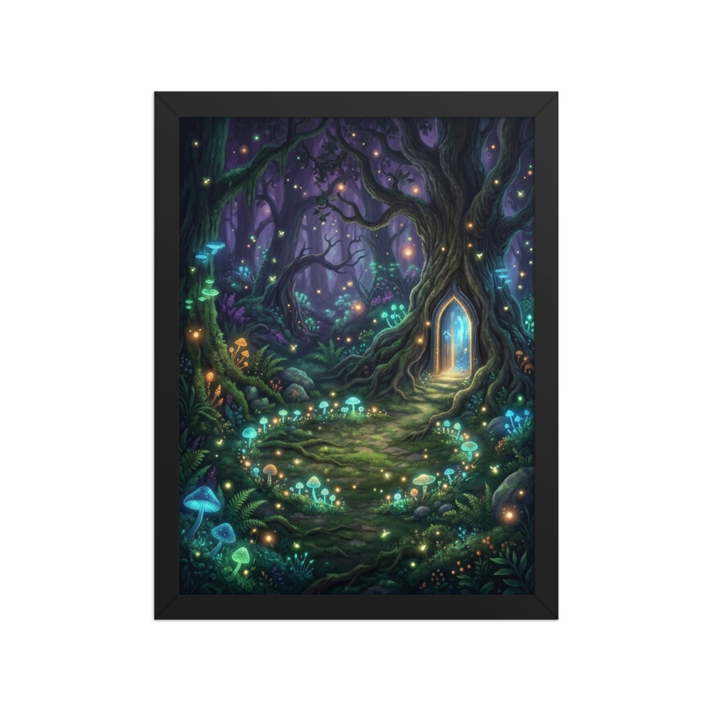 Glowing Fairy Ring Clearing Art Print, painterly fantasy wall art, reading nook decor, fairy tale decor, fantasy lover gift