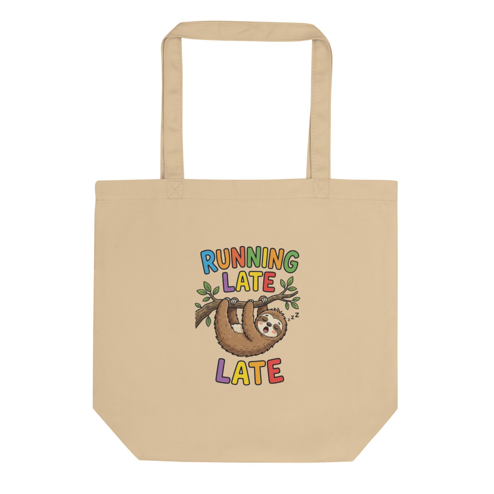 Sleepy Sloth Running Late Tote Bag
