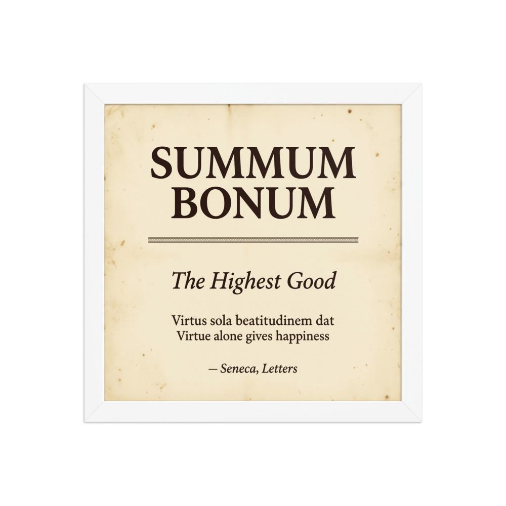 Summum Bonum Art Print, vintage typography, study decor, meditation room art, thoughtful gift for wisdom seekers