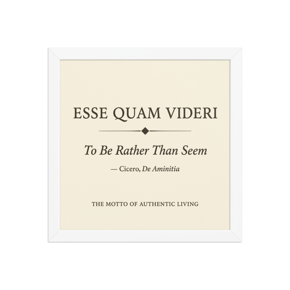 Esse Quam Videri Stoic Quote Art Print, classic typography, study decor, office wall art, inspirational gift for stoic readers