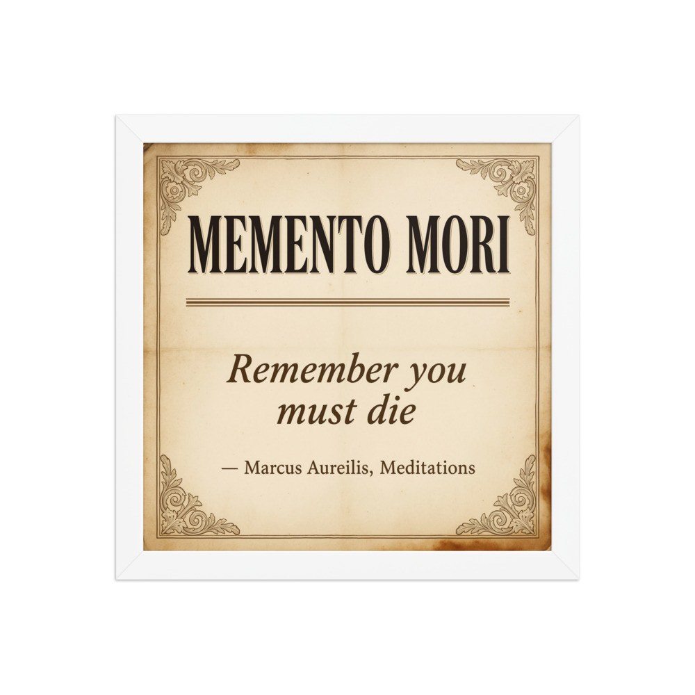 Memento Mori by Marcus Aurelius Art Print, vintage parchment style, study decor, home office art, philosophical gift
