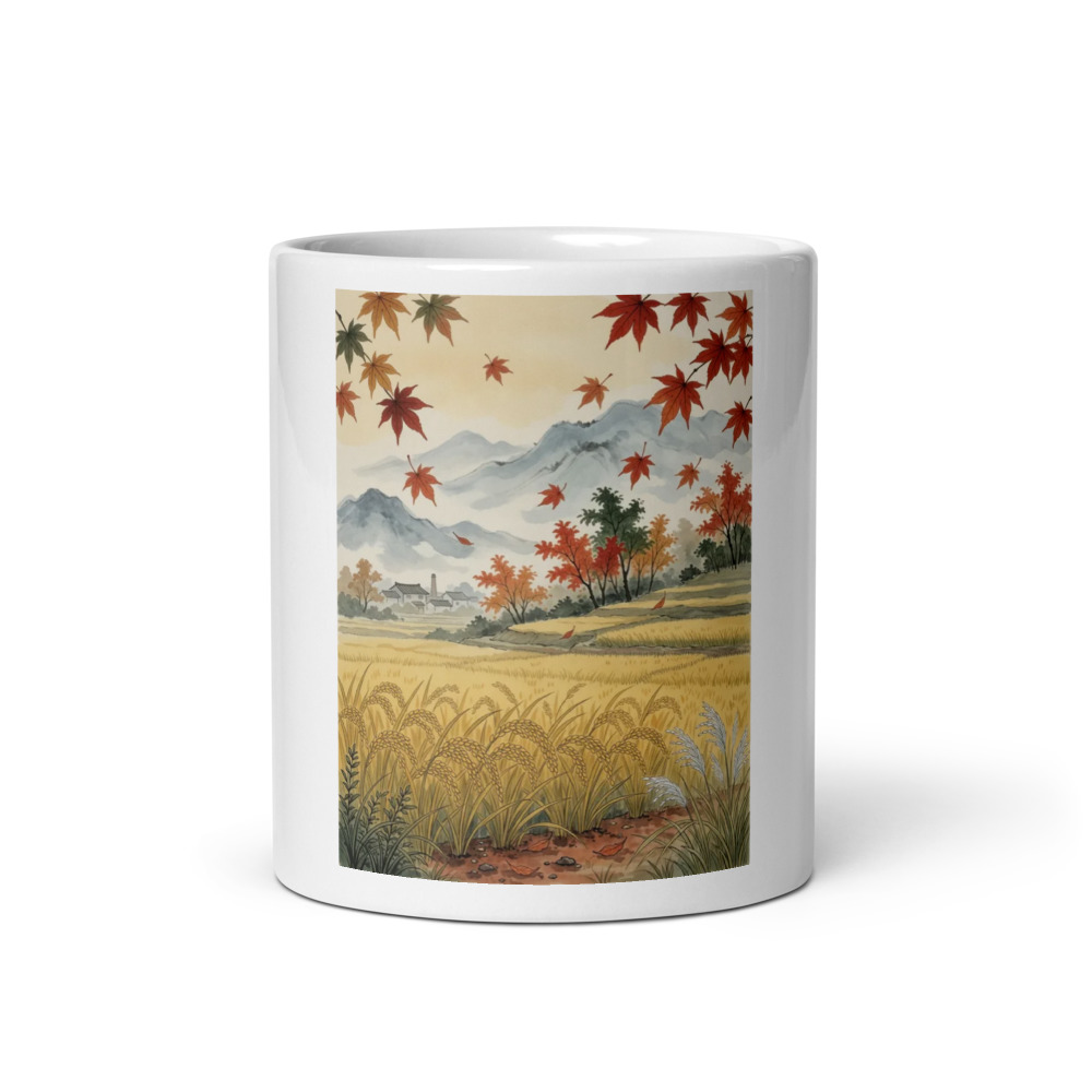 Start of Autumn 立秋 Mug, autumn seasonal decor, ceramic drinkware, coffee and tea kitchenware, gift for tea and coffee lovers